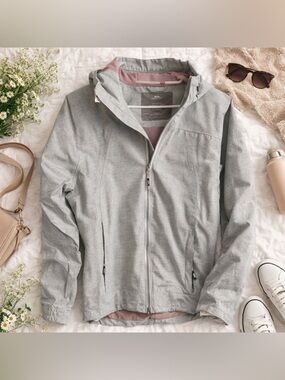 Trespass TP75 Virtual Waterproof Jacket Grey Marl Hooded Rain Jacket NWT